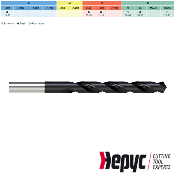 Hepyc HSS boor verjongd DIN338N 14.40mm