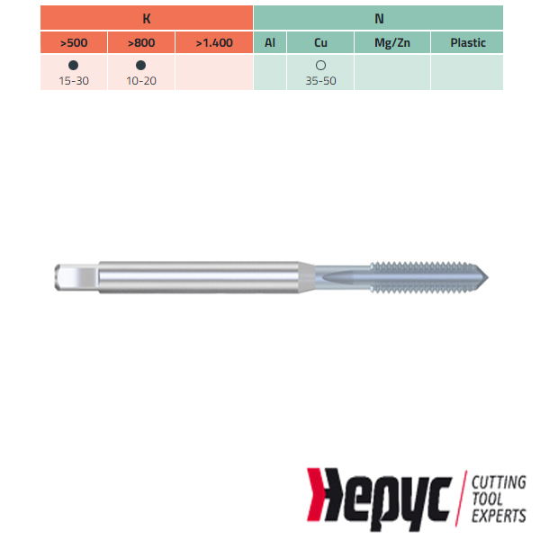 Hepyc HSSE-PM TICN M.tap DIN371 M10x1.50 6HX verste