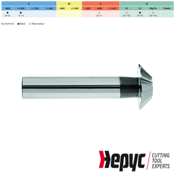 Hepyc HSSE hoekfrees Weldon 45gr. Z10 16x4mm