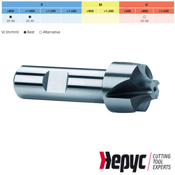 Hepyc HSSE radiusfrees Weldon RxD 1x8mm